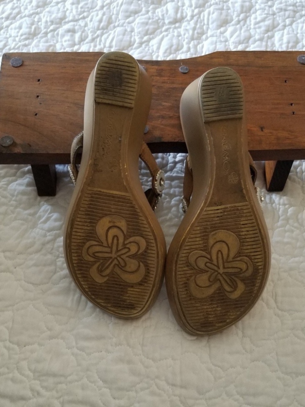 SKEMO SIZE 8 WEDGE FLIP FLOP SANDAL SHOES LOT5966 - Picture 2 of 4